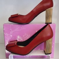 Дамски обувки на висок ток на българската марка Eliza цвят бордо модел: А180-2131, снимка 1 - Дамски обувки на ток - 40510190