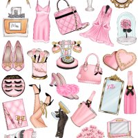 Стикери за декорация планер скрапбук Pink dreams самозалепващ лист А5, снимка 1 - Други - 40128306