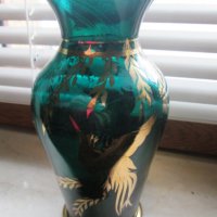 Много красива Кристална ваза ,ръчно рисувана със злато,18см., снимка 7 - Вази - 34837653