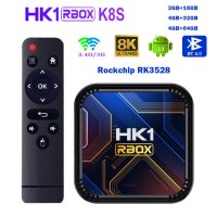 Тв Бокс HK1 RBOX K8S Андроид 13 TV BOX RK3528 2.4G 5G WIFI BT5.0 8K , снимка 1 - Приемници и антени - 43526878