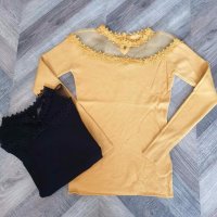 Блузка с тюл , снимка 3 - Блузи с дълъг ръкав и пуловери - 27141074