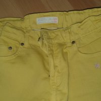 Жълти дънки Зара 11-12г, снимка 2 - Детски панталони и дънки - 32955825