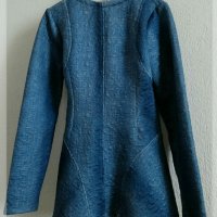 Синьо сако от релефен плат, снимка 5 - Сака - 32911047