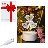 Интериорна 3D - LED настолна лампа "I LOVE U"
ОБИЧАМ ТЕ Чудесен Подарък 
, снимка 2 - Други - 43039018