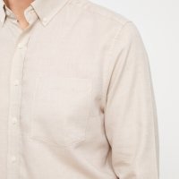 Мъжка риза в цвят беж размер 4XL, снимка 3 - Ризи - 43121948