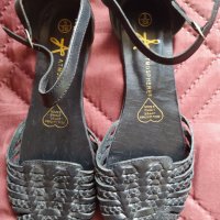 Черни кожени сандали , снимка 2 - Сандали - 36765745
