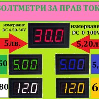 Волтметри с панел 0,56" за прав ток до 30 и 100 волта, снимка 3 - Друга електроника - 36802963