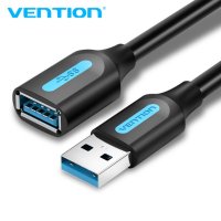 Vention Кабел USB 3.0 Extension AM / AF - 1.5M Black - CBHBG, снимка 1 - Кабели и адаптери - 43156041