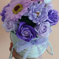 Лилав разкош със сапунени цветя, снимка 6 - Подаръци за жени - 40305250