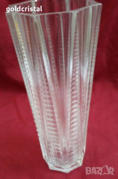  Стъклена  кристална ваза , снимка 1