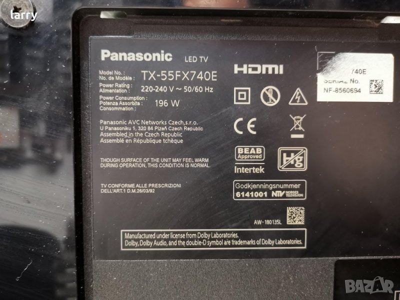 Телевизор Panasonic TX-55FX740E на части, снимка 1