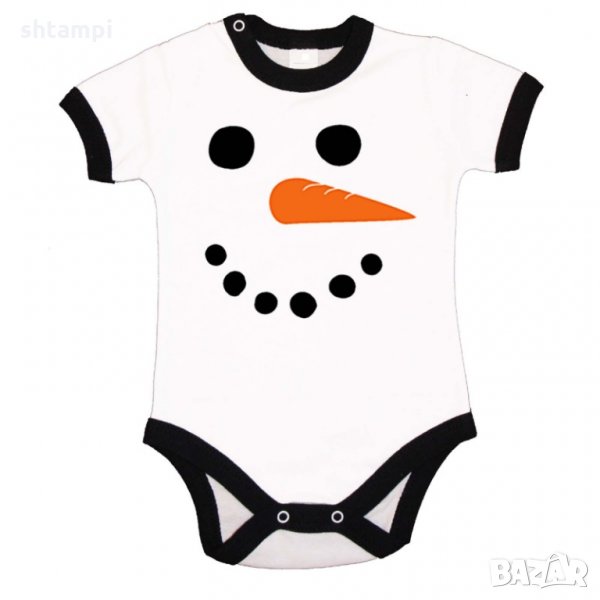 Бебешко боди Коледа Snowman face, снимка 1