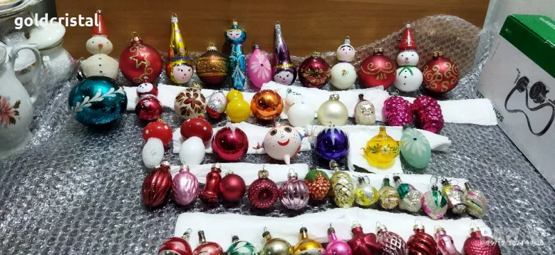 Стари стъклени новогодишни играчки, снимка 1