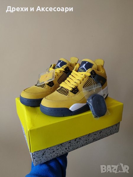 Nike Air Jordan 4 Retro Lightning Yellow Pikachu Нови Кецове Обувки Маратонки Размер 39 , снимка 1