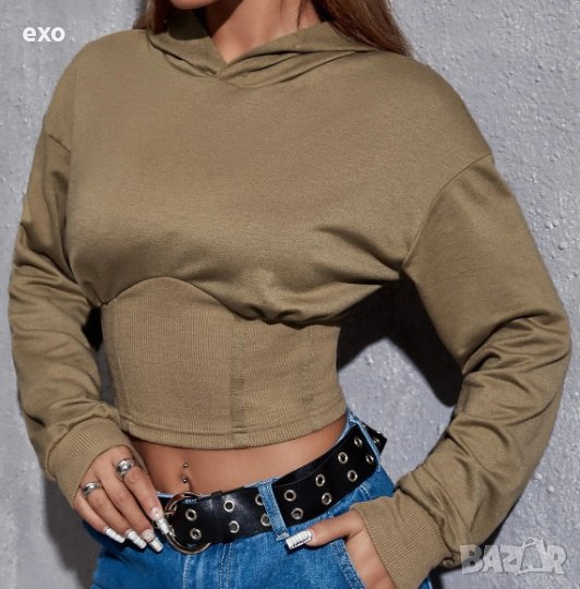 Дамски суичър, топ корсет, Къс суичър, снимка 1