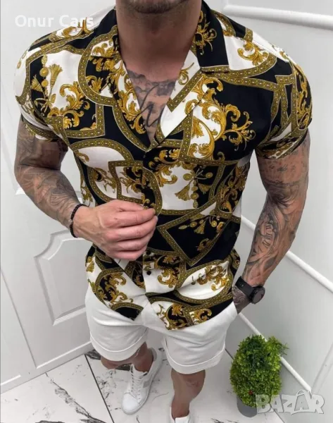 Мъжка риза с къс ръкав /Размер М/, снимка 1