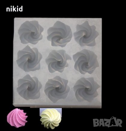 9 малки целувки целувка завъртулки силиконов молд форма фондан шоколад смола, снимка 1