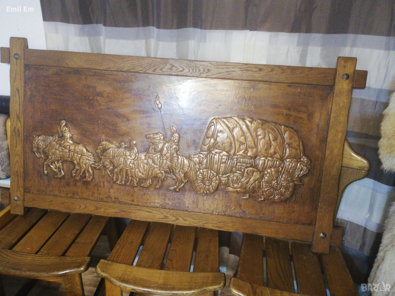 Огромна антикварна немска медна картина пано , снимка 1