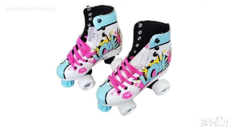 Детски цветни ролкови кънки с LED светлини , снимка 1