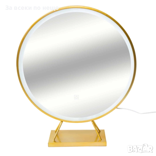 Огледало LED златно на стойка Код P1397, снимка 1