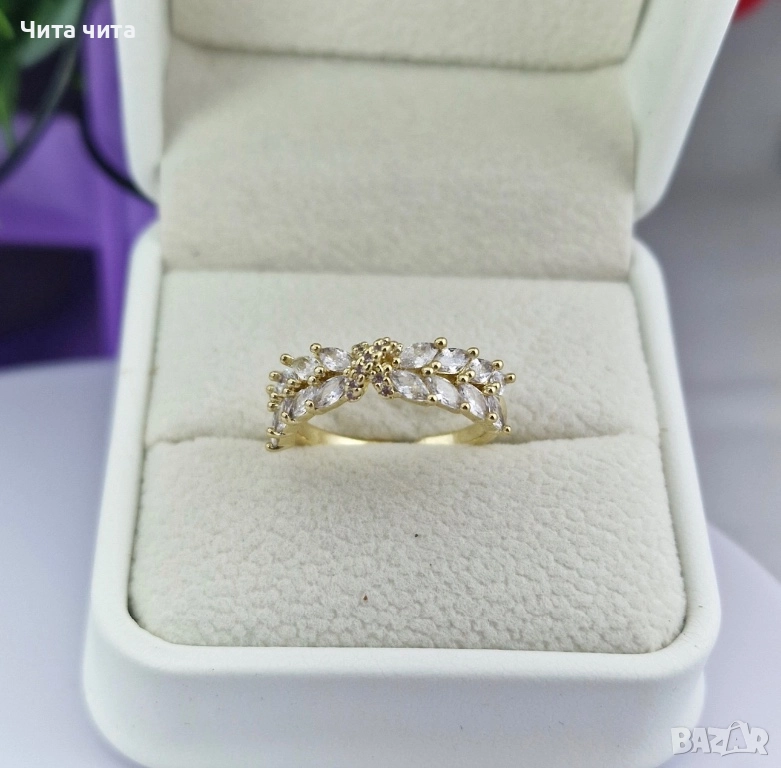 Дамски пръстен „Коронка с марquise камъни, снимка 1