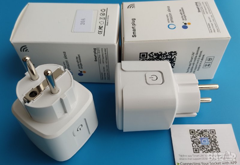 💫📶 Интелигентен WiFi контакт 20А електромер превключвател смарт ключ реле, снимка 1