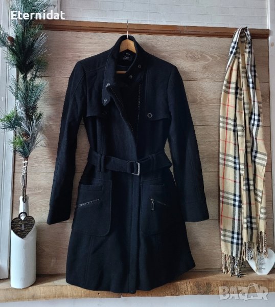 Черно палто S'OLIVER вълна и кашмир , снимка 1
