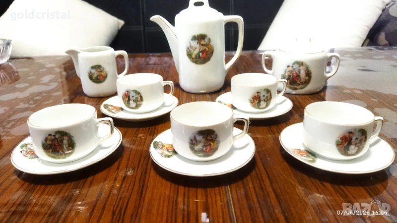 старинен порцелан Чехословакия чашки за кафе трите грации, снимка 1