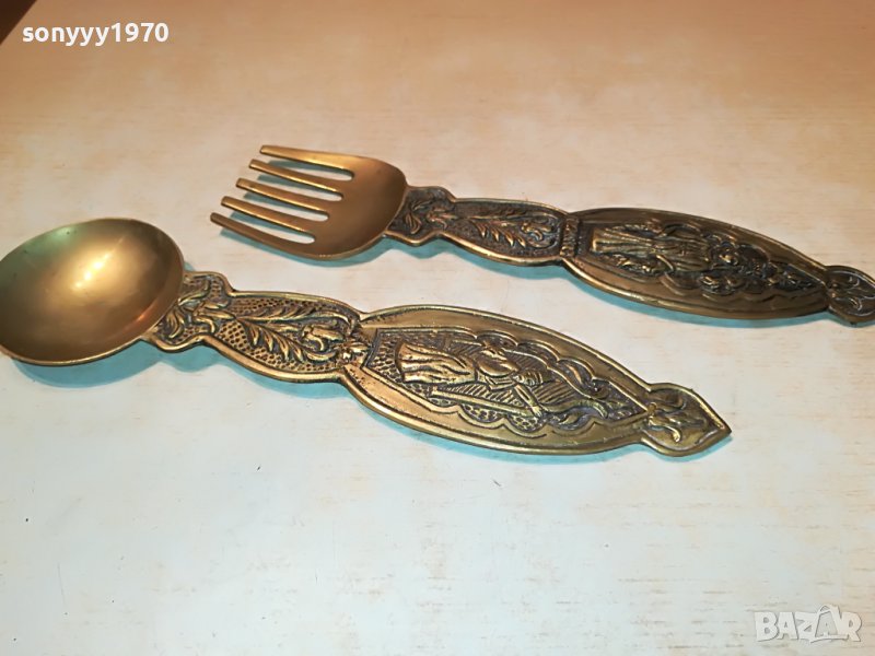 МЕД/МЕСИНГ-ЛЪЖИЦА И ВИЛИЦА ЗА КОЛЕКЦИЯ 0407221916, снимка 1