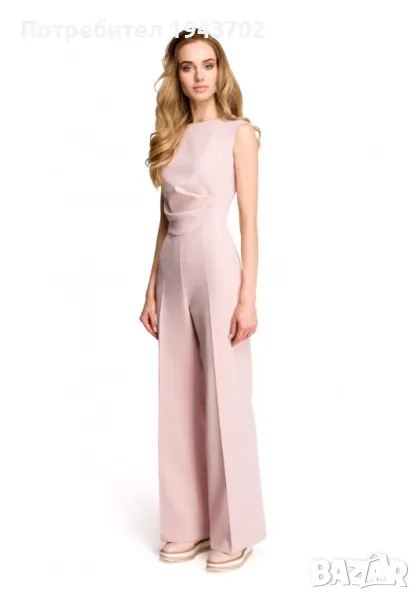 Елегантен дамски гащеризон в цвят пудра S115, снимка 1