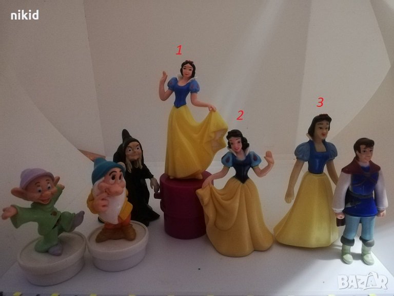 Снежанка принц и Джуджета пластмасови фигурки за игра и украса торта, снимка 1