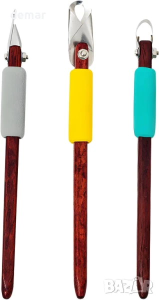 3 бр. стъргалки за глинени скулптури с противоплъзгаща дръжка, комплект инструменти, снимка 1