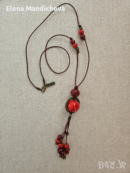Дамско колие, бижу, медальон Мънисто
Ръчно изработено, снимка 1