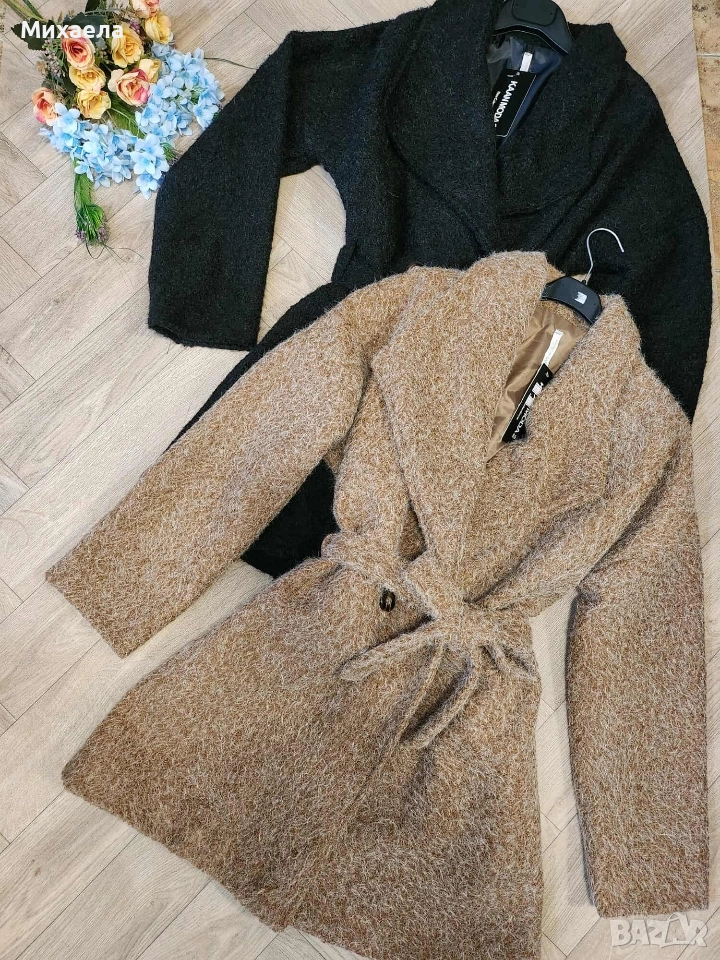 Дамско палто - черно и сиво - 65 лв., снимка 1