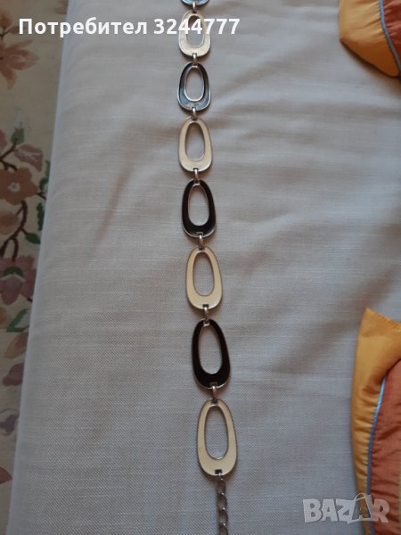 Метален колан в бяло и черно, снимка 1