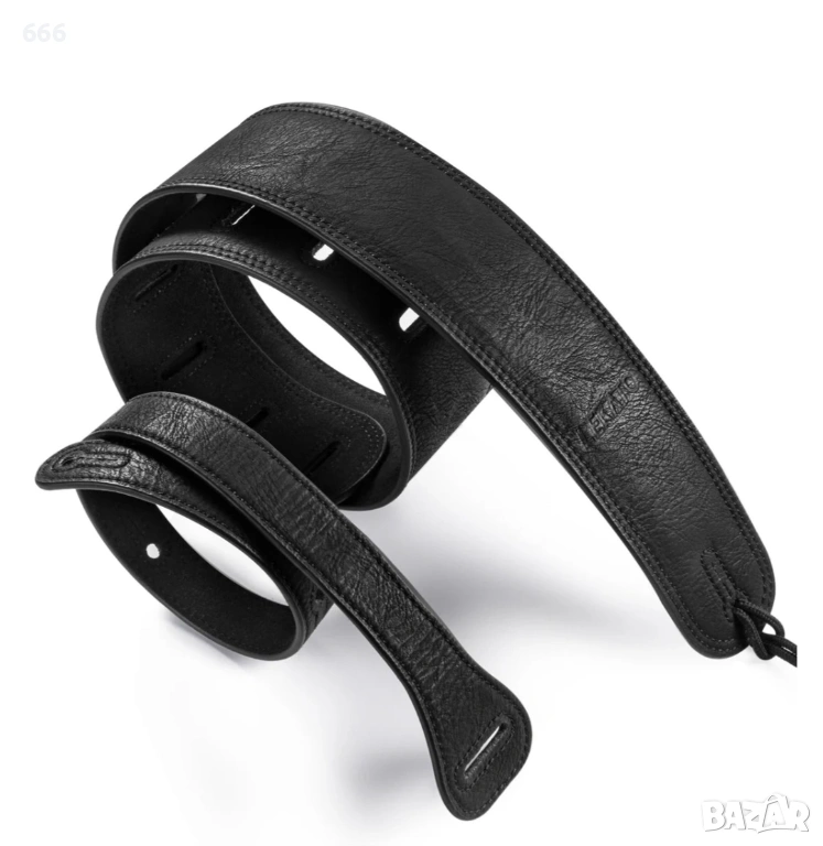 LEKATO LGS-7 Кожена, удебелена, с подплата и пяна каишка за китара, ширина 2.5”, 41”-51”, снимка 1