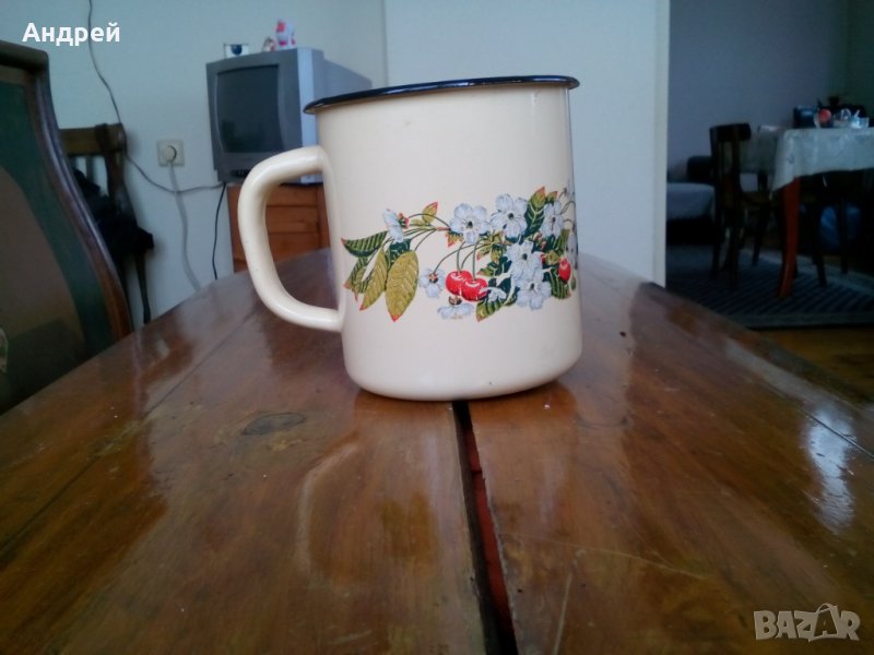 Старо емайлирано канче,чаша #4, снимка 1