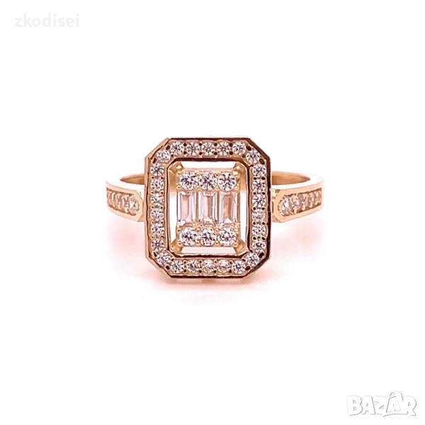 Златен дамски пръстен 2,81гр. размер:53 14кр. проба:585 модел:34396-4, снимка 1