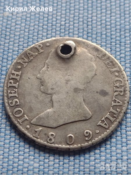 Сребърна монета 4 реала 1809г. Хосе Напалеон Мадрид Испания 13674, снимка 1