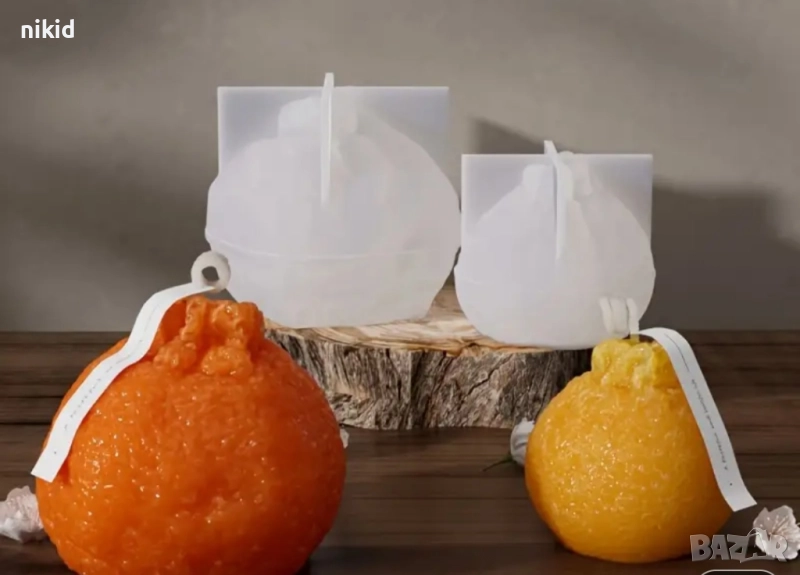 3D Мандарина или Портокал силиконов молд форма смола фондан шоколад гипс свещ, снимка 1