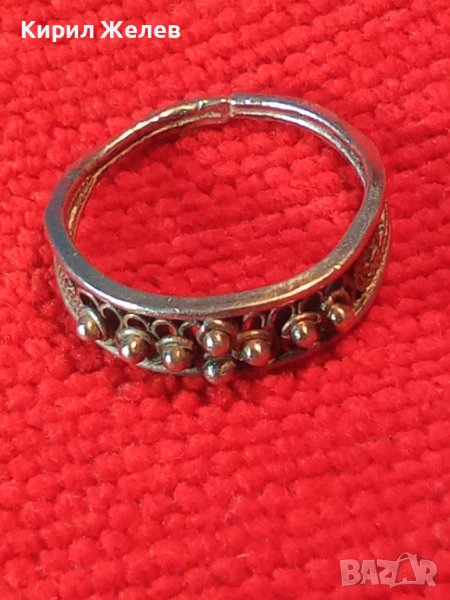 СТАРИНЕН ФИЛИГРАНЕН СРЕБЪРЕН ПРЪСТЕН МАЙСТОРСКА РЪЧНА ИЗРАБОТКА 40225, снимка 1