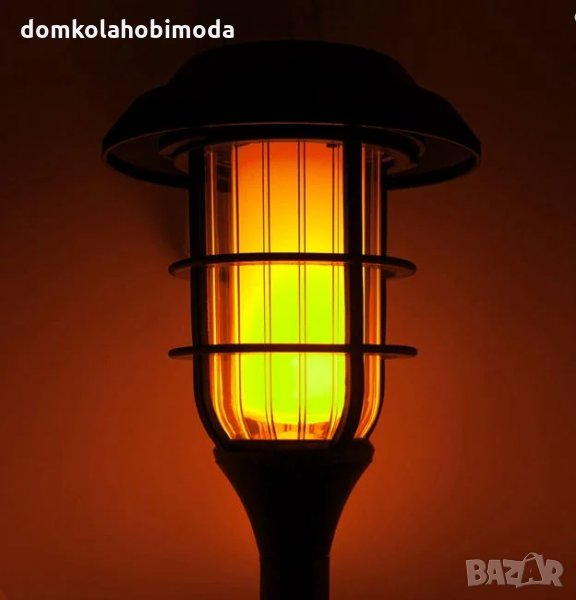 Соларна лампа с светлина тип пламък, 13x43 см, снимка 1