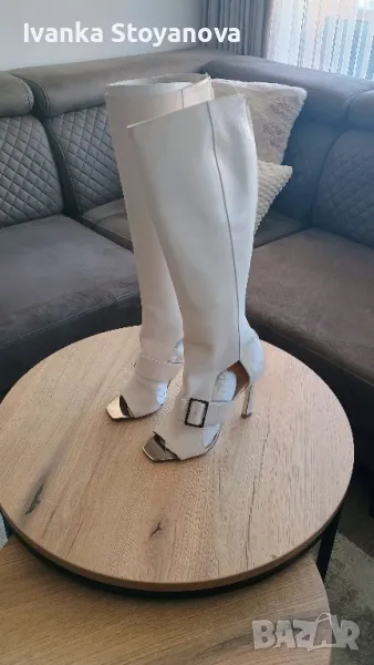 Продавам дамски ботуши бели, снимка 1