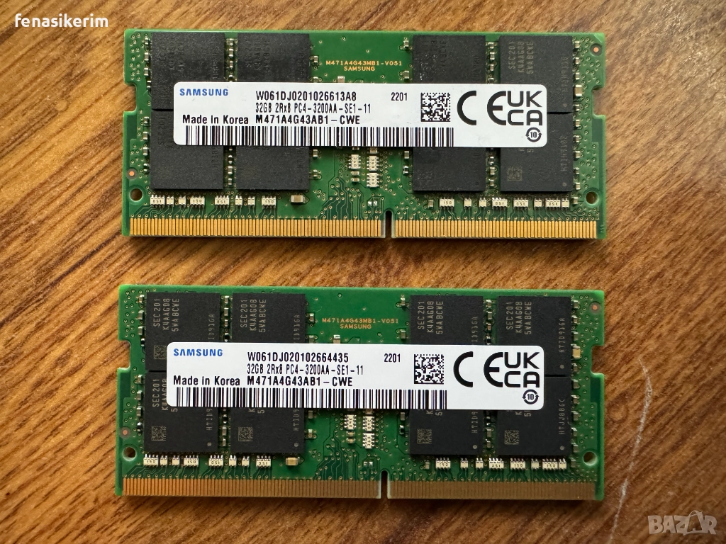 НОВА Samsung 64GB / 32GB 3200MHz PC4 SODIMM Ram памет за лаптоп, снимка 1