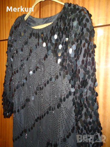 Дамска елегантна черна рокля с пайети, снимка 13 - Рокли - 27340614
