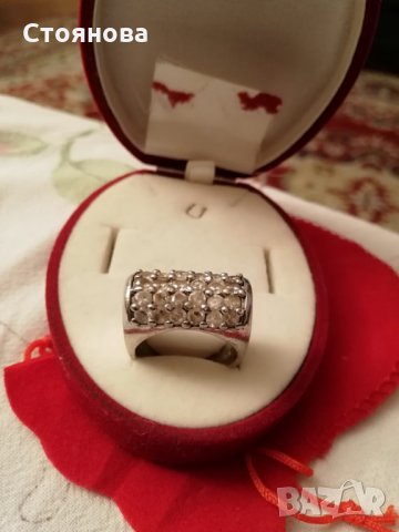 Масивен  сребърен пръстен с цирконий, снимка 4 - Пръстени - 28983491