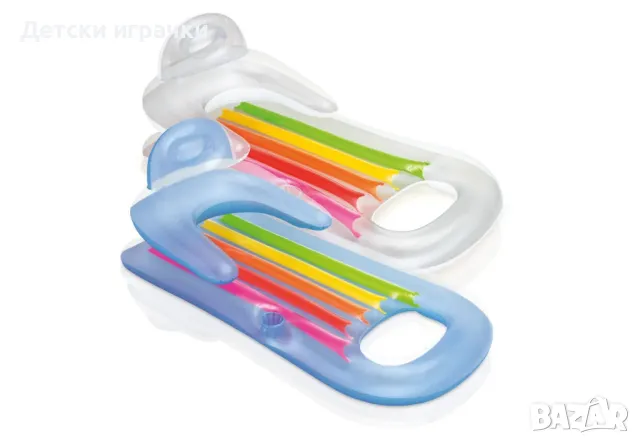 Надуваем дюшек кресло King Kool INTEX, 160 х 85 см, PVC, сив/син