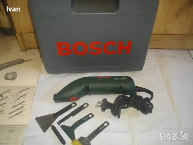 Швейцарско Електрическо ДЛЕТО ШАБЪР BOSCH PSE 180E Made in SWITZERLAND с 4 Приставки Оригинално БОШ, снимка 2 - Други инструменти - 47402347