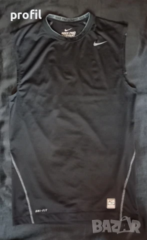 Nike Pro Combat Compression XL бял и черен потник, снимка 9 - Спортни дрехи, екипи - 50625733