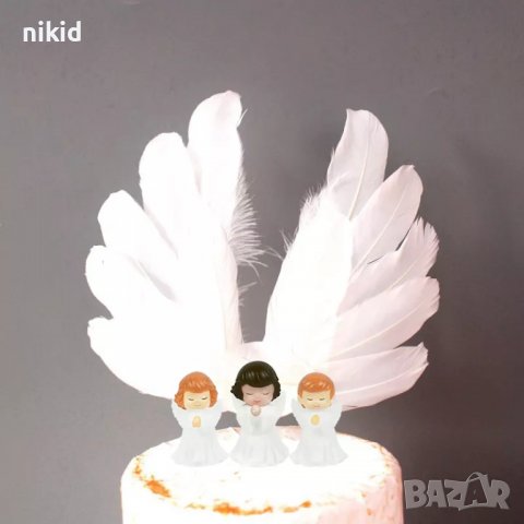 LED светещи крила криле за ангел Кръщене топер декор торта украса парти, снимка 7 - Други - 21879949